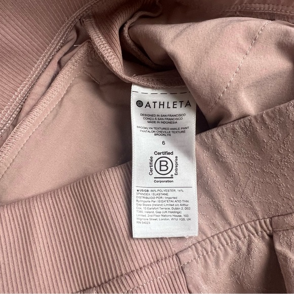 Athleta light blush pink women’s textured straight leg Athleisure pants … - Picture 7 of 9